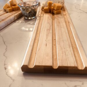 Maple charcuterie board, 22×5×¾ inches, handcrafted with a food‑safe finish